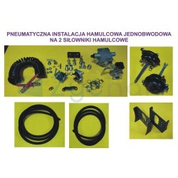 Instalacja hamulcowa pneumatyczna jednoobwodowa w wersji na dwa siłowniki hamulcowe