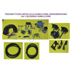 Instalacja hamulcowa pneumatyczna jednoobwodowa w wersji na trzy siłowniki hamulcowe