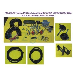 Instalacja hamulcowa pneumatyczna dwuobwodowa w wersji na dwa siłowniki hamulcowe