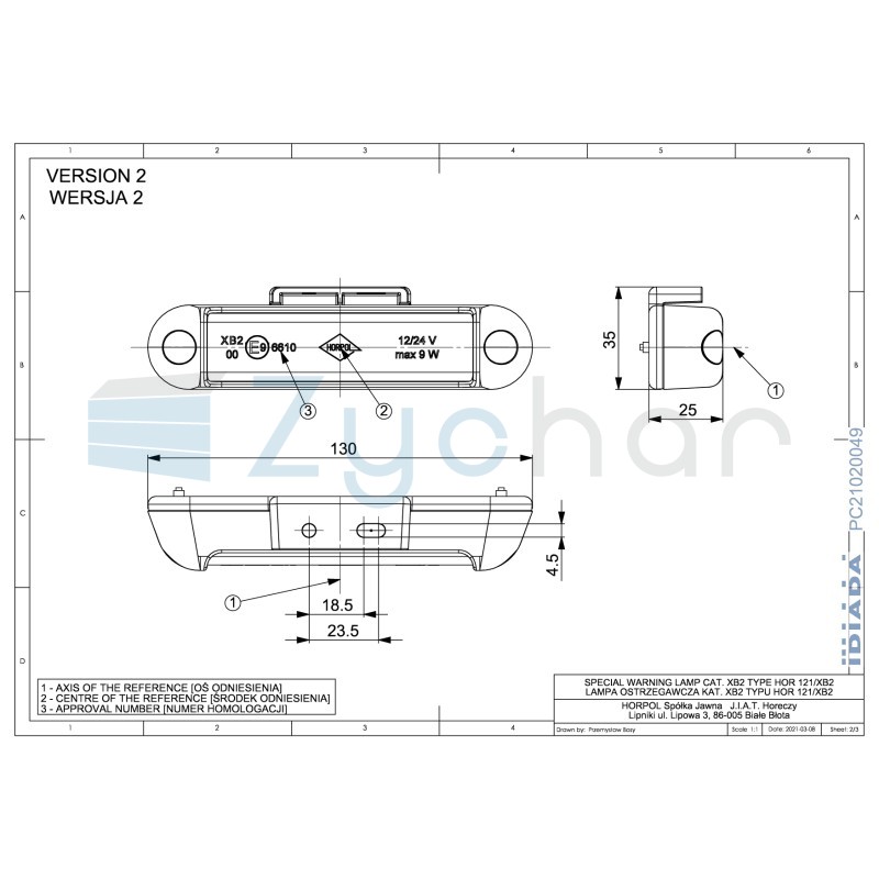 Blue warning lamp LDO 2781