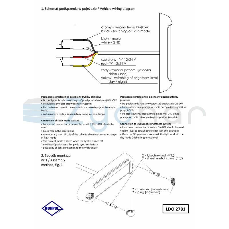 Blue warning lamp LDO 2781