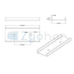 Podstawa odboju gumowego skrzyni ładunkowej przyczepy 200 mm x 83 mm