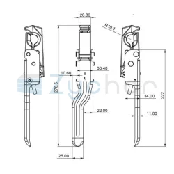 Set of 8 upper side locks type 664N - GALVANIZED