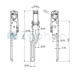 Set of 12 upper side locks type 664N - GALVANIZED