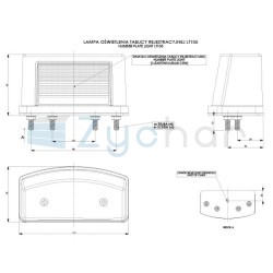 Lampa oświetlenia tablicy rejestracyjnej LT 105