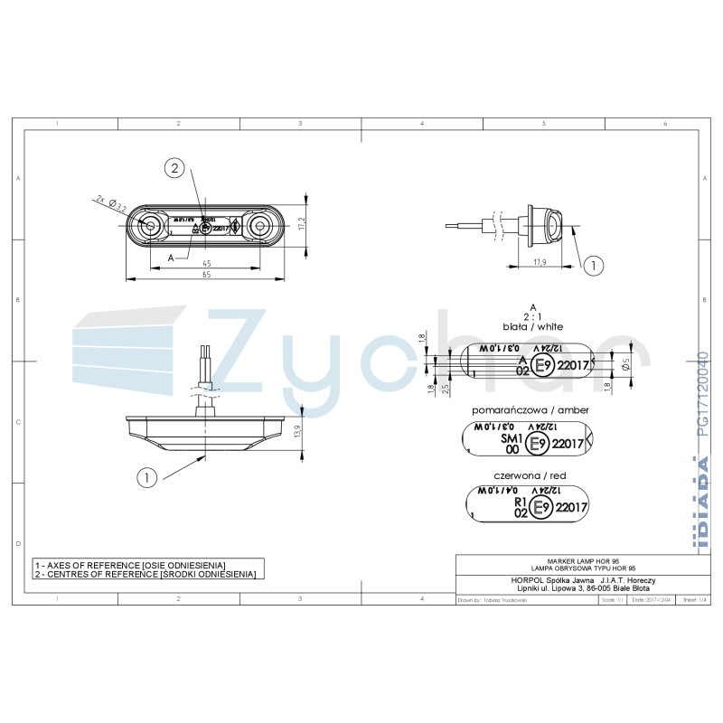 Lampa obrysowa typu SLIM LD 2439