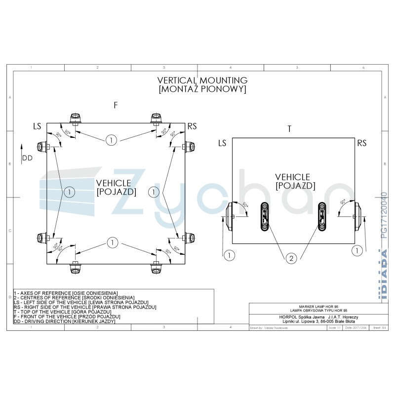 Lampa obrysowa typu SLIM LD 2439