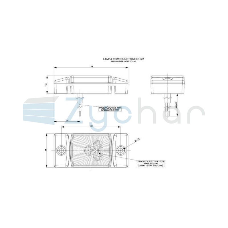LD 142 marker lamp for trailers