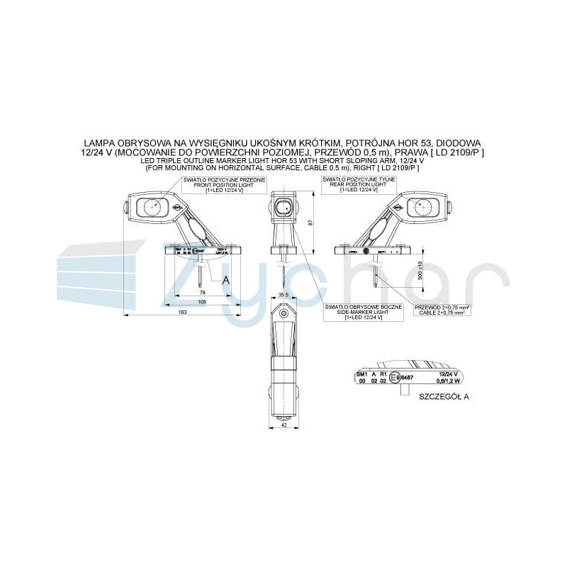 Obrysová lampa LD 2109P
