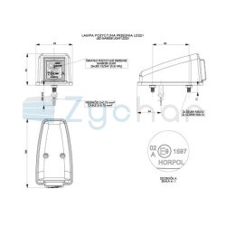 Lampa obrysowa narożna LD 221