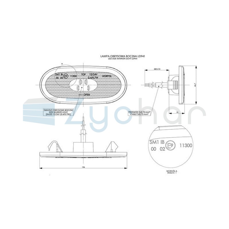 Obrysová lampa LD 941
