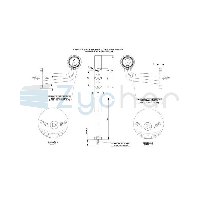 Obrysová lampa LD 724P