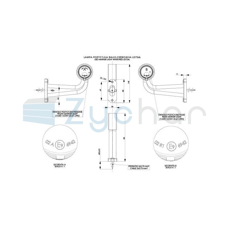Lampa obrysowa LD 724L