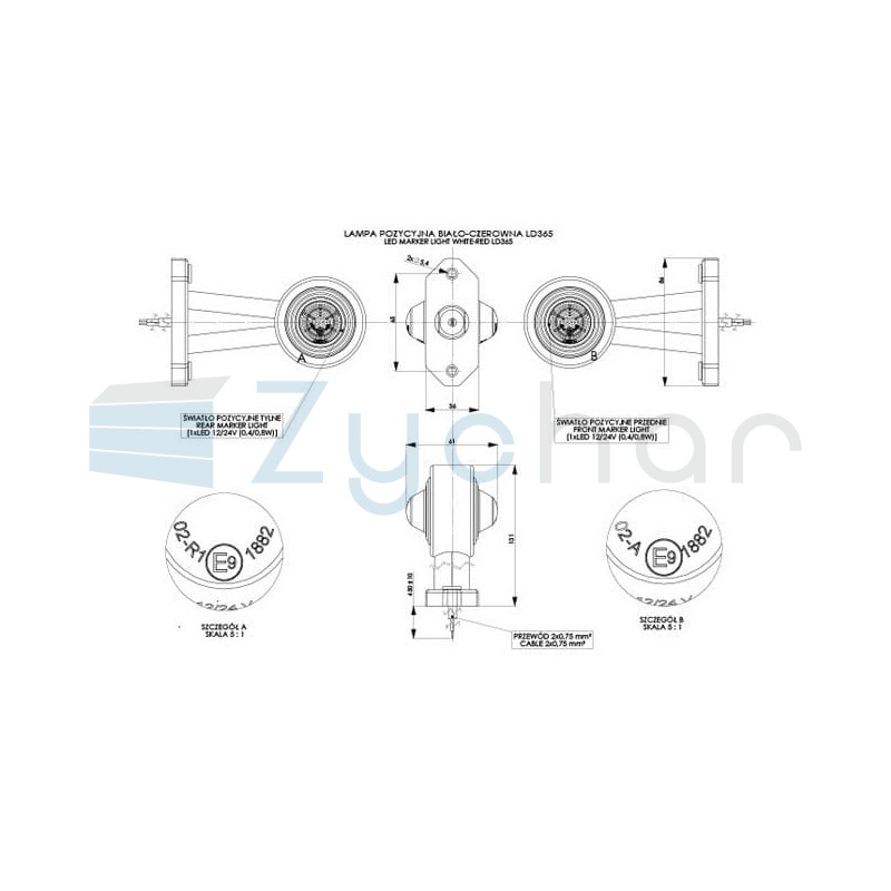 Lampa obrysowa LD 365