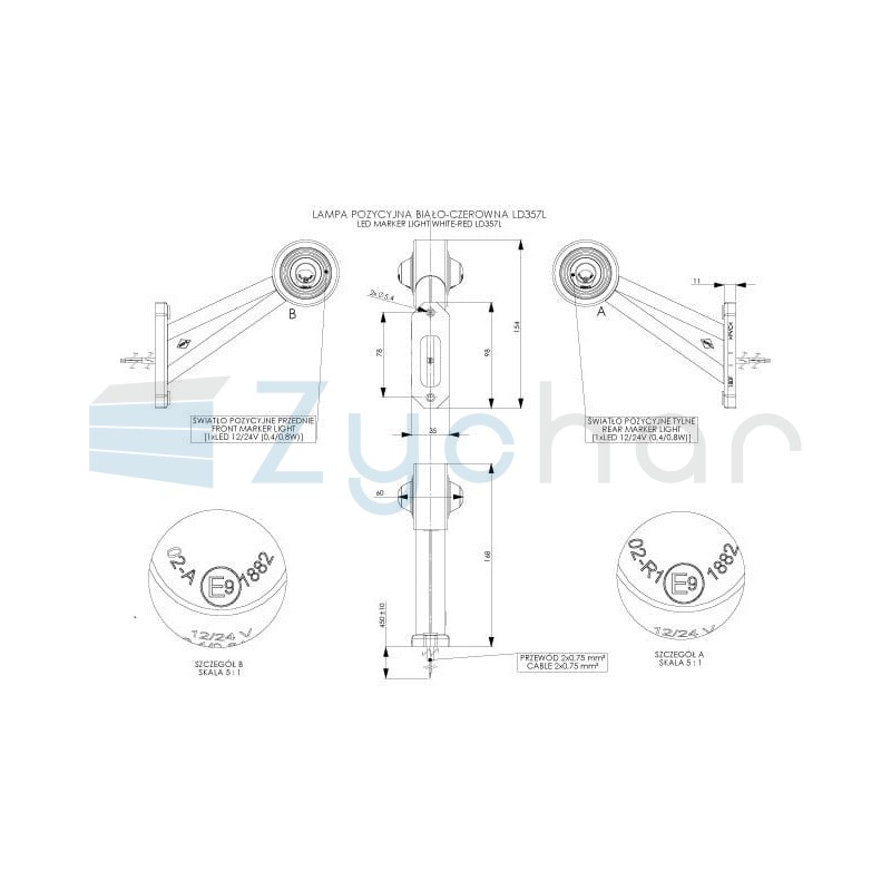Lampa obrysowa LD 357L