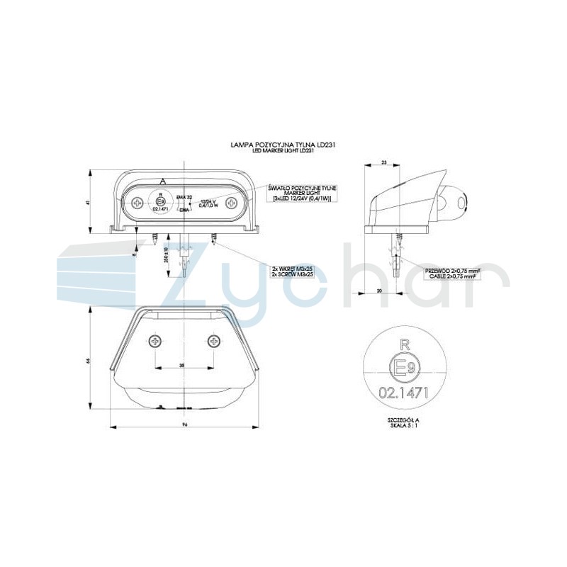 Obrysová lampa LD 231