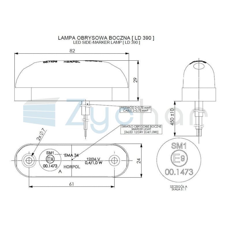 Obrysová lampa LD 390
