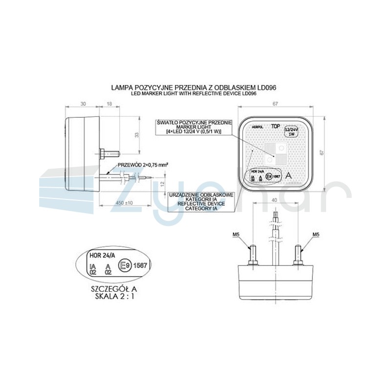 Marker lamp with reflector LD 096