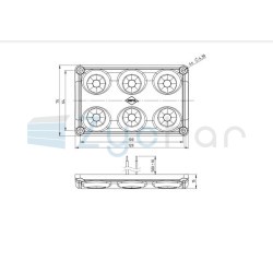 Interior lighting lamp, rectangular LWD 2325