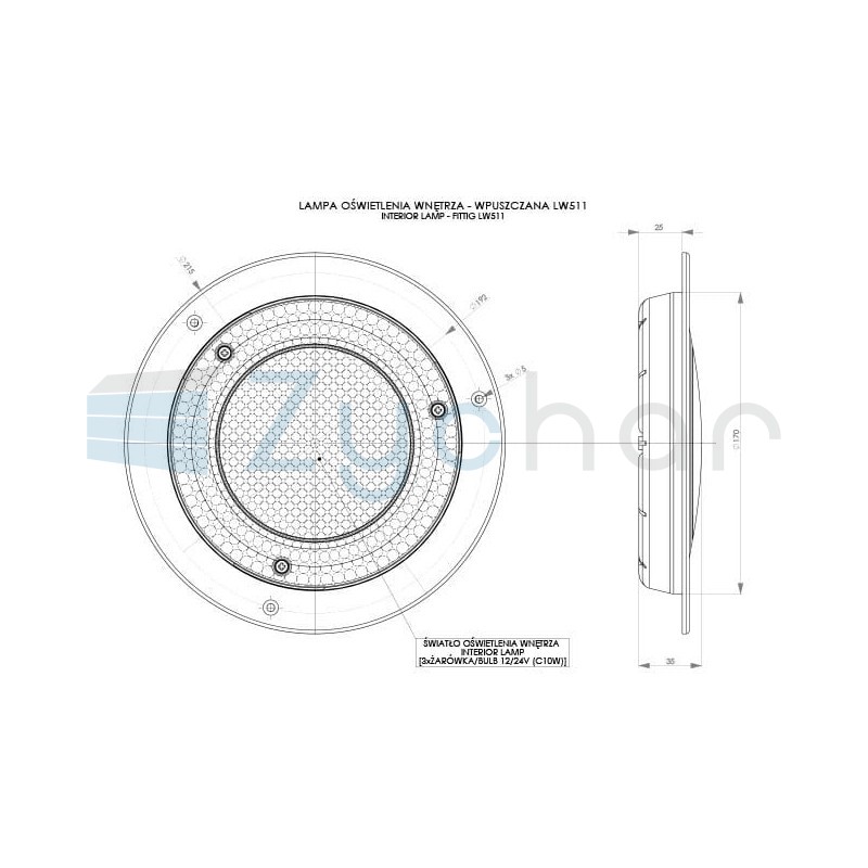 LW 511 interior lighting lamp