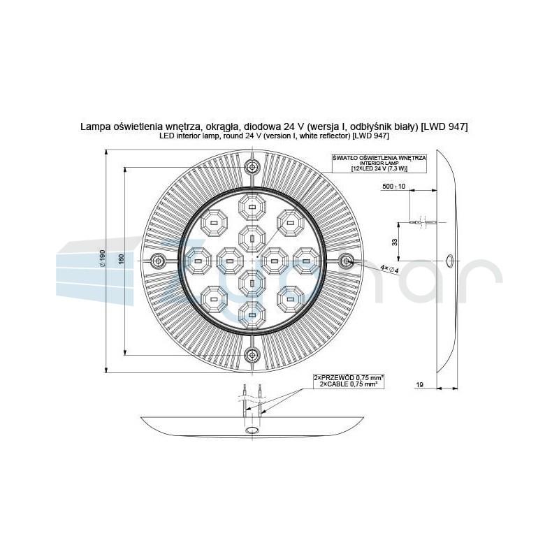 LWD 947 interior lighting lamp