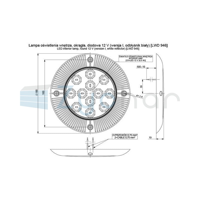 LWD 946 interior lighting lamp