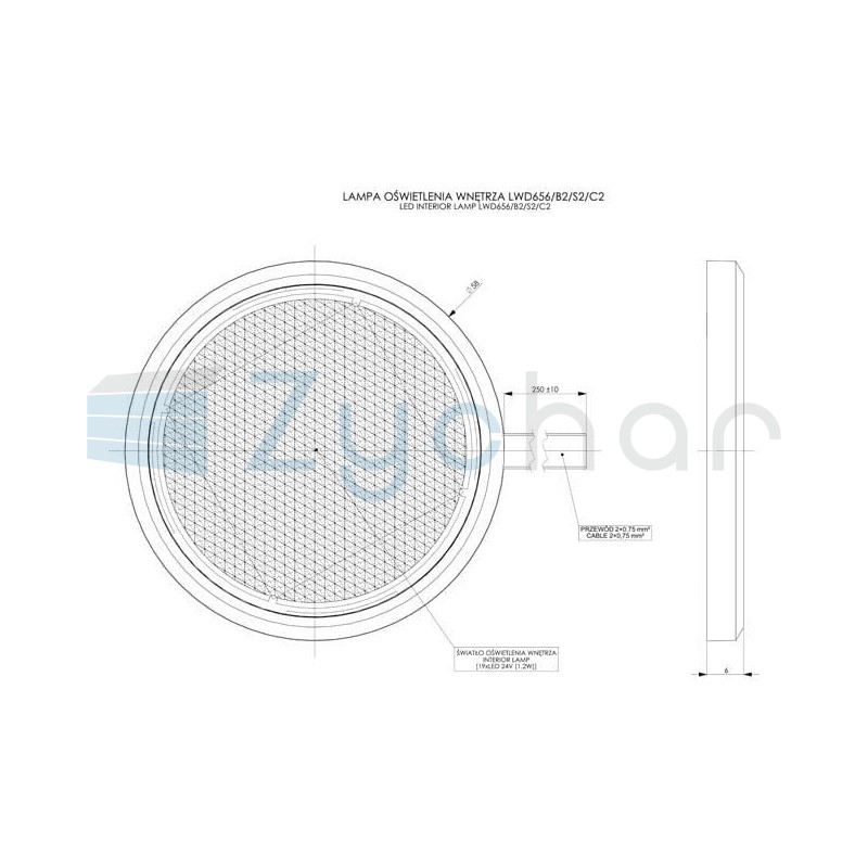 Interior lighting lamp LWD 656B2