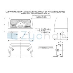 License plate lamp LT 2112