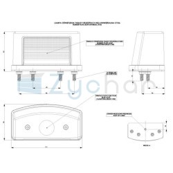 License plate lamp LT 106