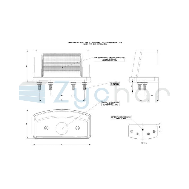 License plate lamp LT 106