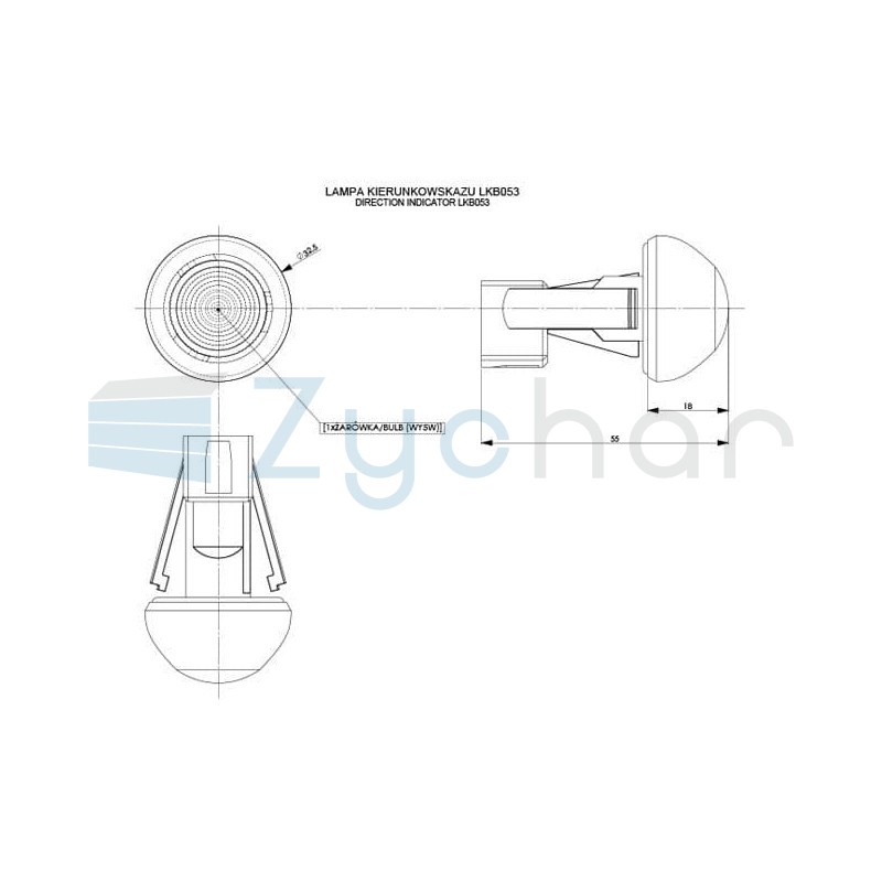 Direction indicator LKB 053