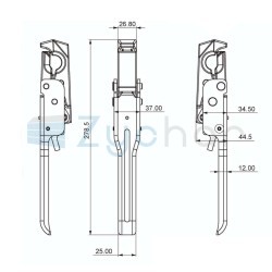 Set mit 12 Stück. Einfache obere Seitenschlösser Typ 664N
