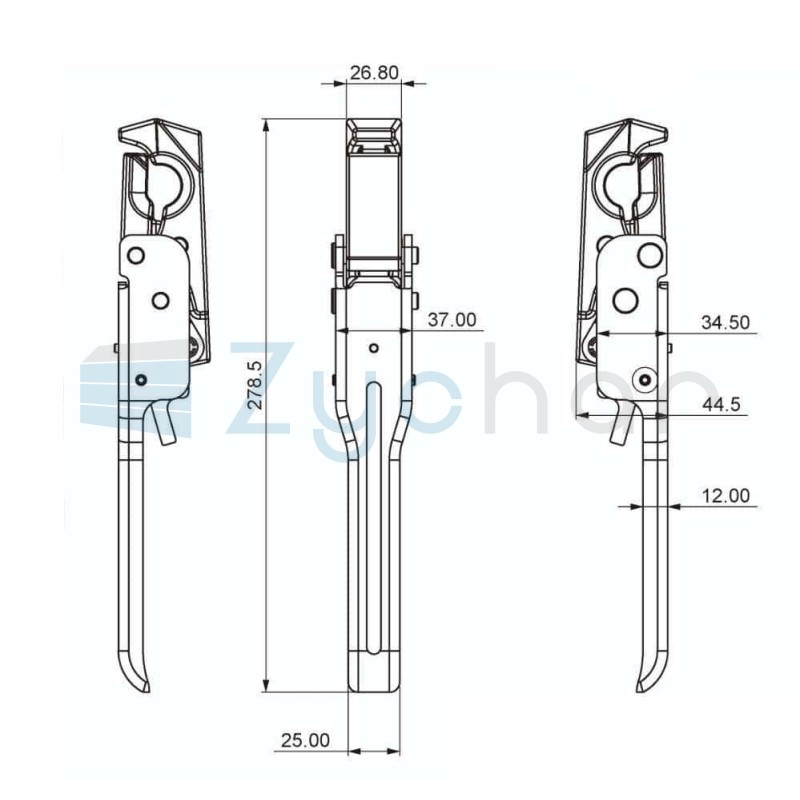 Set mit 8 Teilen. Einfache obere Seitenschlösser Typ 664N