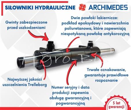 Cylinder hydrauliczny - siłownik jednostronny CN2F-40/630Z+U Tur 1.2 ARCHIMEDES-1002980