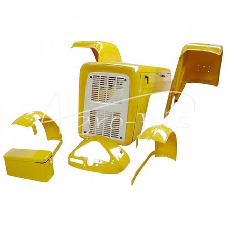Komplet blacharki lakierowanej C-360 żółty duży - błotnik tylny 2x, błotnik przedni 2x, maska, skrzynka, wspornik - w pudełku pa