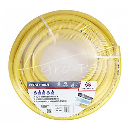 Wąż do środków ochrony roślin             (opryskiwacz) zbrojony PVC 19X3.5 15bar żółty PZL - HYDRAL (sprzedawane po 25m) widocz