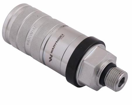 Szybkozłącze hydrauliczne zrywalne seria WIA3CV (3CFPV) 68 l/min gniazdo M18x1.5 gwint zewnętrzny EURO PUSH-PULL (ISO 7241-A) Wa