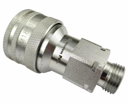 Szybkozłącze hydrauliczne gniazdo M18x1.5 gwint zewnętrzny EURO (9100818G) (ISO 7241-A) Waryński  (opakowanie 10szt)-733511
