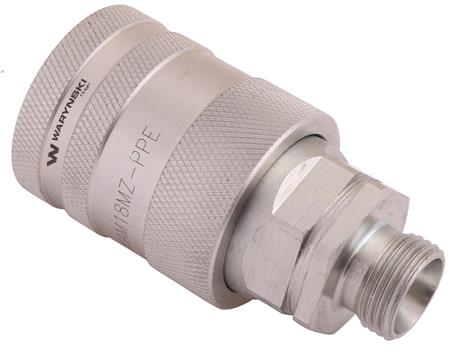 Szybkozłącze hydrauliczne gniazdo z eliminatorem ciśnienia M18x1.5 gwint zew. EURO PUSH-PULL (9100818G) (ISO 7241-A) Waryński-53