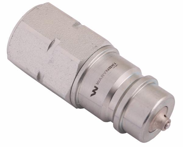 Szybkozłącze hydrauliczne wtyczka z eliminatorem ciśnienia M18x1.5 gwint wew. EURO (ISO 7241-A) Waryński-53559