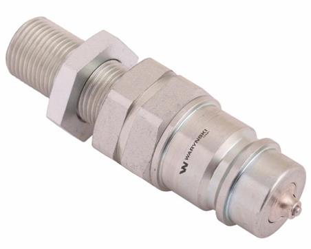 Szybkozłącze hydrauliczne wtyczka long z eliminatorem ciśnienia M18x1.5 gwint zew. EURO (9100818W) (ISO 7241-A) Waryński-53567