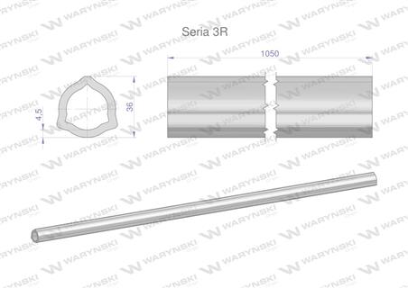 Rura wewnętrzna Seria 3R do wału 1210 przegubowo-teleskopowego 36x4.5 mm 1055 mm WARYŃSKI-63576