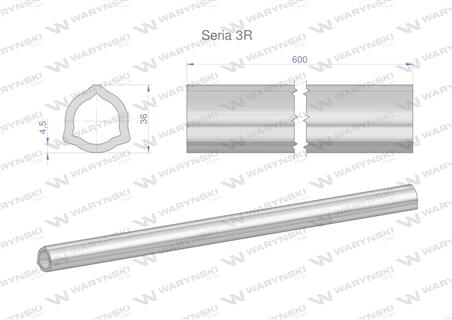 Rura wewnętrzna Seria 3R do wału 760 przegubowo-teleskopowego 36x4.5 mm 605 mm WARYŃSKI-63571