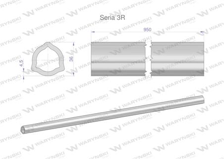 Rura wewnętrzna Seria 3R do wału 1110 przegubowo-teleskopowego 36x4.5 mm 955 mm WARYŃSKI-63575