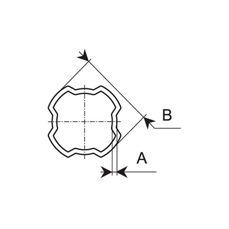 Rura profilowa czworokątna SFT Bondioli & Pavesi zewnętrzna H7, S8, 58,2 x 3,2mm,  L1000 mm-1042448