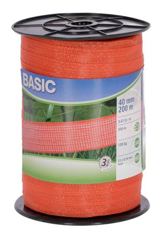 Taśma ogrodzeniowa BASIC, 200m x 40mm, pomarańczowa, Kerbl-1050208