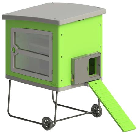 Mobilny domek dla kur, Mobile Coop, 120 x 105 x 166,5 cm, tworzywo sztuczne, zielony, Kerbl-1055659