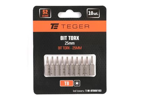 Bit TORX 25 mm/T8 (ZESTAW 10 SZT) / TEGER-267491