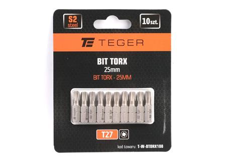 Bit TORX 25 mm/T27 (ZESTAW 10 SZT) / TEGER-267496