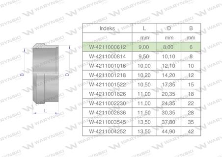 Pierścień zacinający hydrauliczny (DPR06L/S) 06L/06S Waryński ( sprzedawane po 20 )-60815